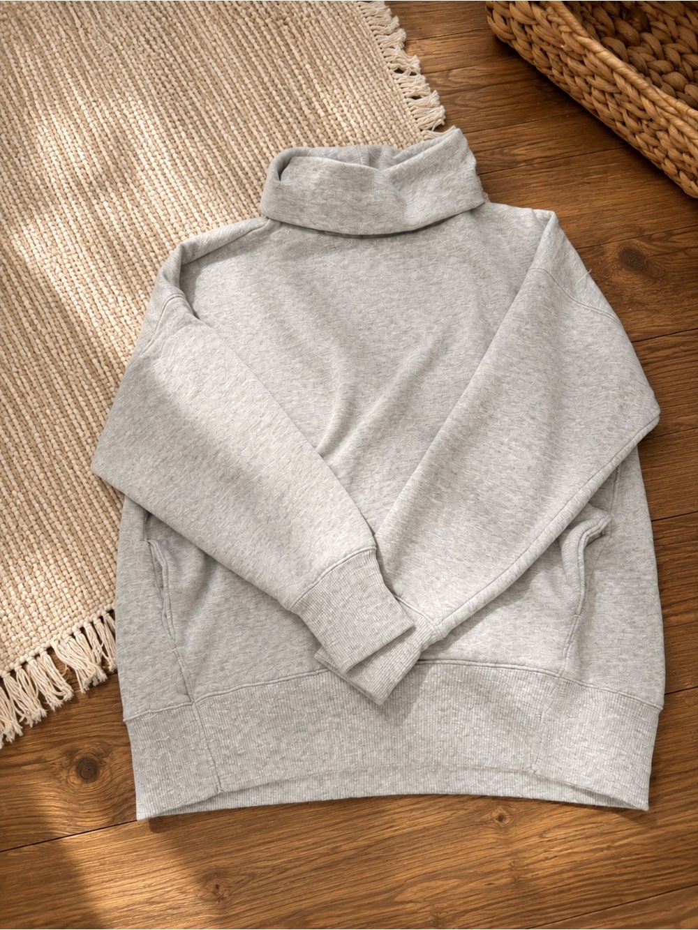 aerie Light Gray Turtleneck Sweatshirt